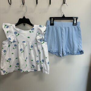Little English Blue and White Floral Hydrangea Short Set size 6